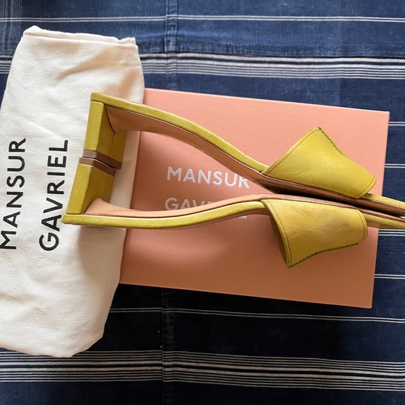 Mansur Gavriel Low Mule Leather Sandals - Picture 4 of 6
